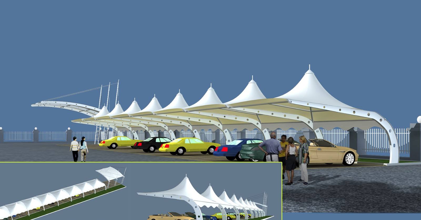 酒店膜结构停车棚的特点都有哪些？